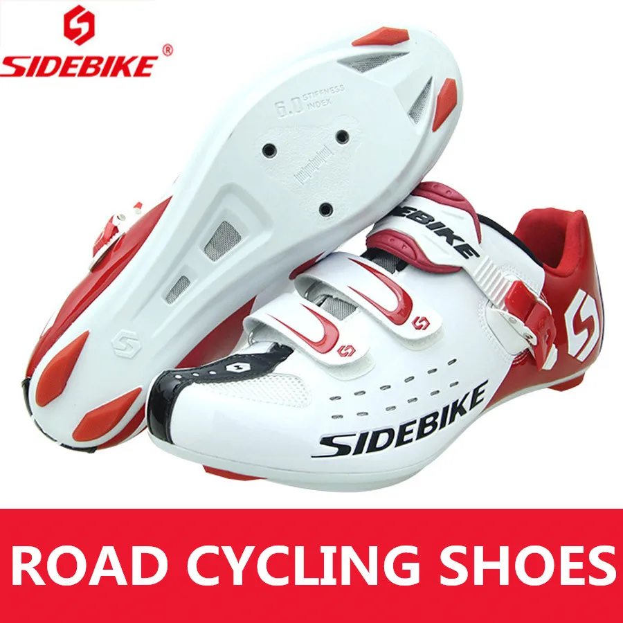 Горячая Распродажа, Sidebike MTB велосипедная обувь, обувь для горного велосипеда, Мужская дышащая велосипедная спортивная обувь, черные кроссовки - Цвет: SB001-white red