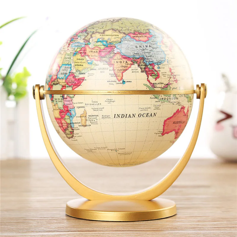 12cm Retro Globe 360 Rotating Earth World Ocean Map Ball Antique Desktop Geography Learning Education Home School Decoration (7)