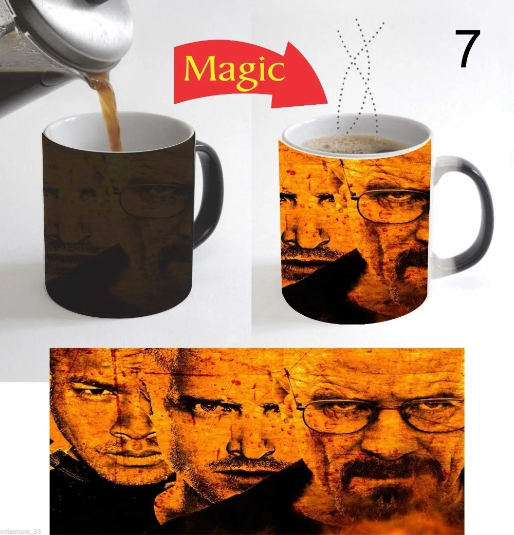 Breaking Bad Mug Magic Transforming Heat Reveal Cup Cold Hot Sensitive Changing Color Tea Cups | Дом и сад