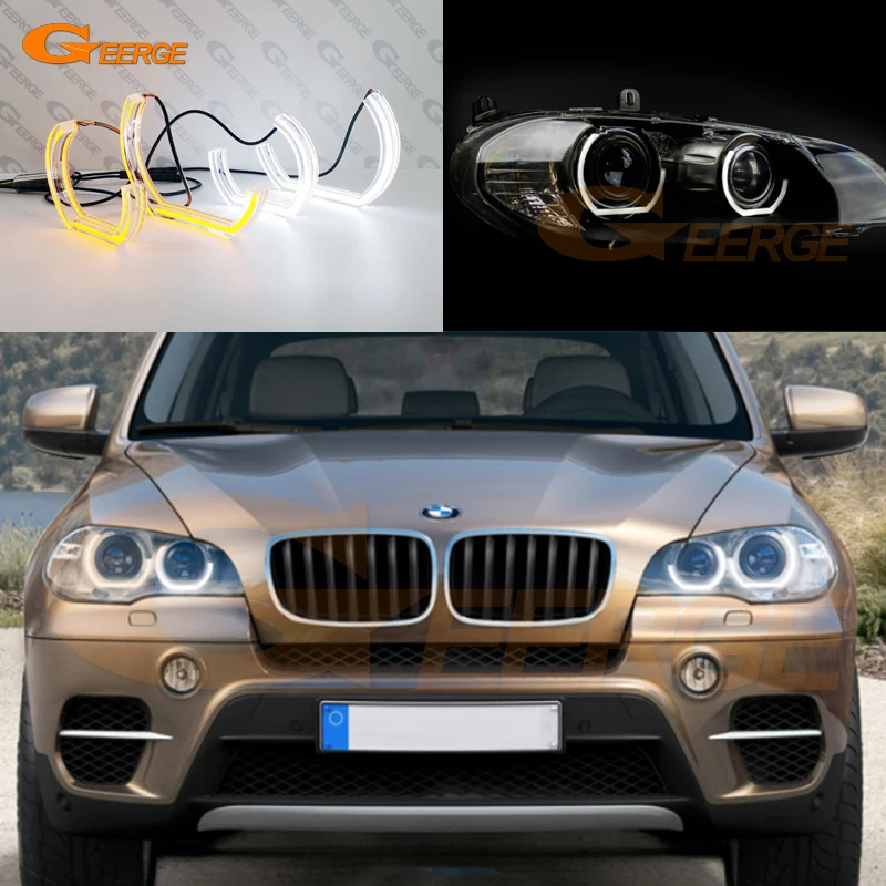 Для BMW X6 E71 E72 X6M X5 E70 X5M 2008-2014 ультра яркий дневной светильник с поворотным сигналом