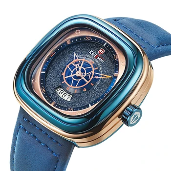 

Trendy Men's Watch Unique Square Dial Calendar Waterproof Belt Quartz Watch Mens Watches Brand Luxury