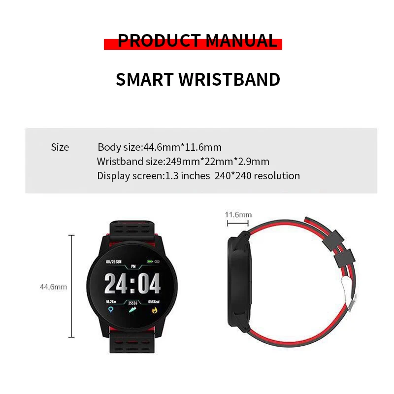 2020 119 Plus Blue Tooth Smart Watch Men Blood Pressure Smartwatch Women Watches Smart Band Sport Tracker Smartband For Android