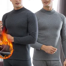 2Pcs Men Thermal Underwear Suit Plus Thick Velvet Clothes Suit Home Pajamas Warm Base Shirt Winter Shirt+pants Mens Long Johns