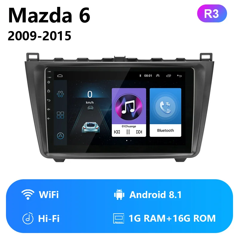 Jansite R9 " RDS DSP Android Автомагнитола для Mazda 6 2009- сенсорный экран плеер gps навигация HIFI Авторадио Видео с рамкой - Цвет: wifi version