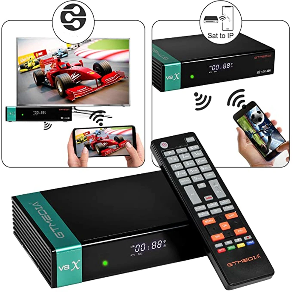 Receptor de Decodificador de Satélite Atualizado por Gtmedia Embutido sem Aplicativo Novo Gtmedia Nova Dvb-s2 Freesat v9 Super H.265 hd Wi-fi V8x v8 - Image 3