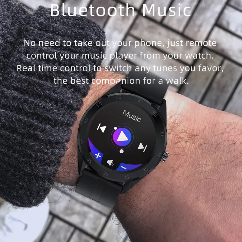 LIGE Смарт часы мужские для телефона подключенные Bluetooth водонепроницаемые