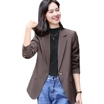

Winter Spring Women's Black Blazer Coats Long Sleeve Plus Size 4xl Suit Coat Fashion Business Notched Office Lady Women Jackets