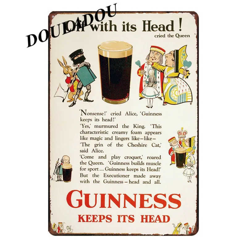 [Douladou] Guinness Time Plate для бара паба росписи ржавчины живопись Винтаж тиснением металлические жестяные знаки Ретро табличка плакат 30*20 см