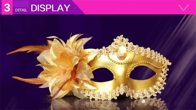 Venice Half Face Lily Feather Mask Fancy Ball Party Princess Mask Masquerade Masks Sexy Woman Eye Mask FA10 (3)