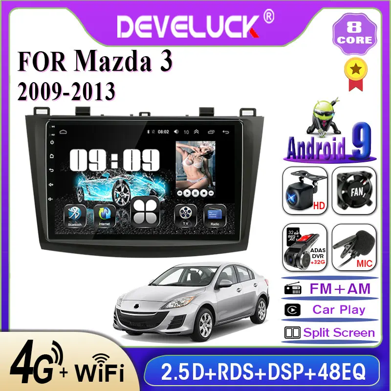 

Develuck 2 din Android car Radio multimedia Player For Mazda 3 2009-2013 maxx axela Auto 2din stereo DVD GPS Navigation 4G+64G