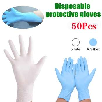 

50pcs Disposable Gloves Anti bacterial Multipurpose Dustproof Allergyproof Smooth Cleaning Portable Hands Protective Gloves