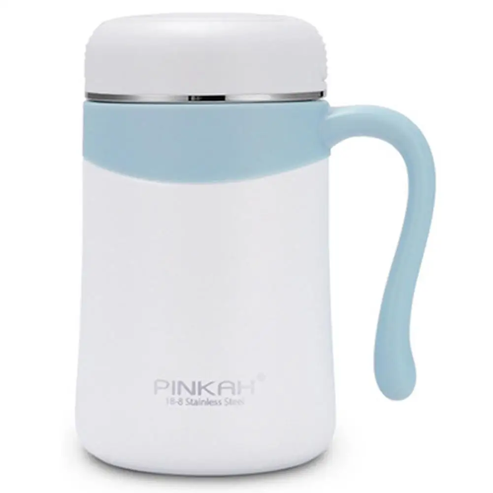 Beste Pinkah 350ML 304 Rvs Thermos Mokken Kantoor Beker Met Handvat Met Deksel Geïsoleerde Thee mok Thermos Cup Kantoor thermosflessen