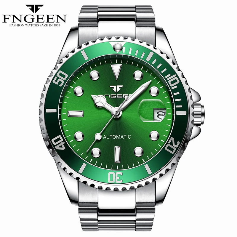 Luxury Brand FNGEEN Mechanical Watch Men Automatic Watch Male Clock Auto Date Men's Watch Luminous Watches Montre Homme 2020