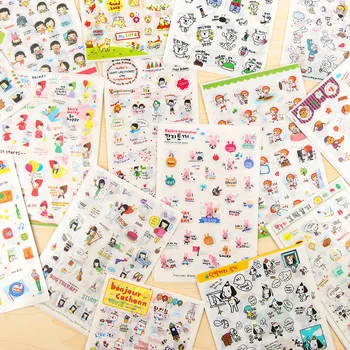 

Cute cartoon stickers creative transparent hand accounts decorative DIY photo albums PVC student stickers small stickers