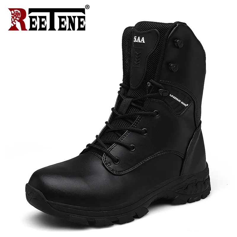 Reetene/Новинка; водонепроницаемая обувь для мужчин; стиль милитари; высококачественные зимние ботинки; мужские камуфляжные военные теплые ботинки; Рабочая обувь
