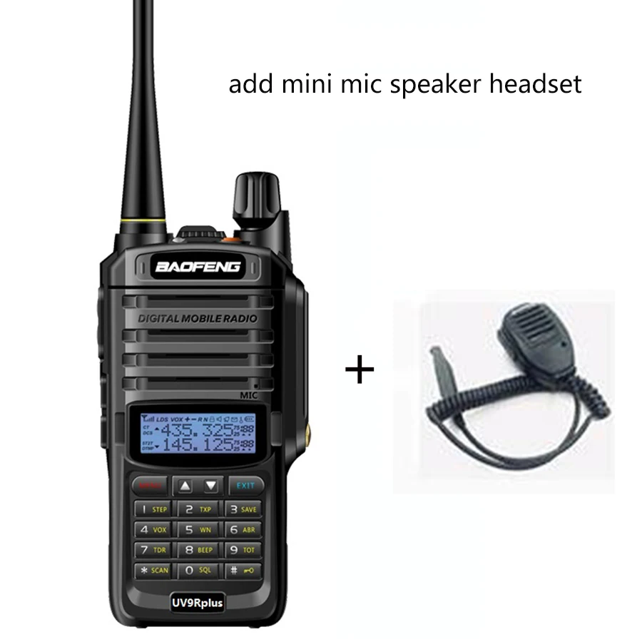 Обновление Baofeng uv-xr UV-9R plus беспроводная водонепроницаемая рация 10 Вт CB ham радиостанция 20 км uhf vhf Двухдиапазонная радиостанция PX - Цвет: 1 mic speaker