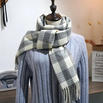 

Winter unisex fashion Warm Wraps Scarf plaid color girl & boy Thick Shawl Lady's Scarves with Tassels Pashmina quality bufandas