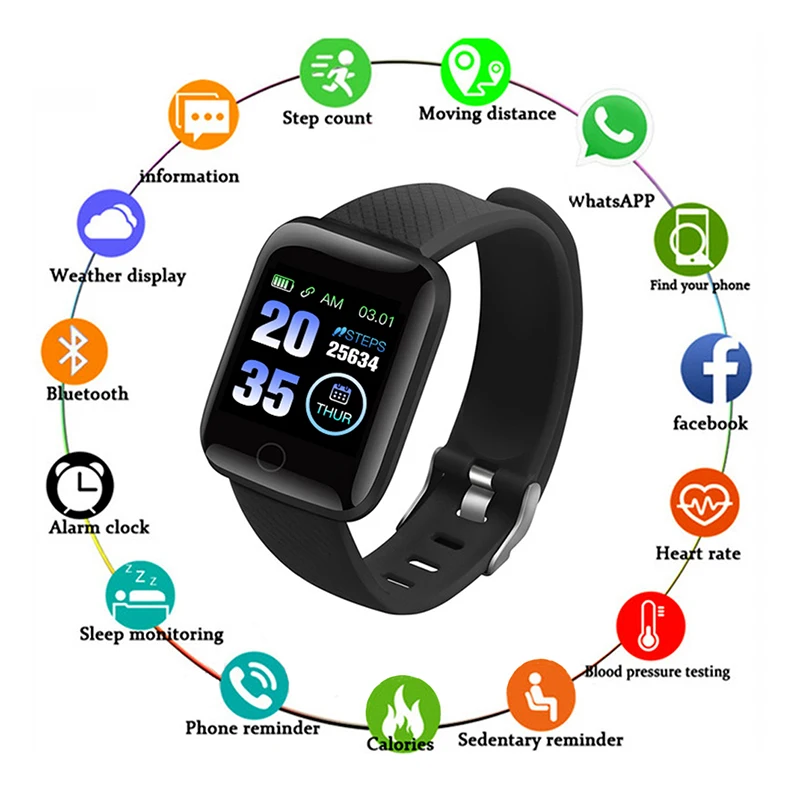 

D13 Smart Watches Smart Wristband Heart Rate Watch 116plus Men Women Sports Watches Smart Band Waterproof Smartwatch