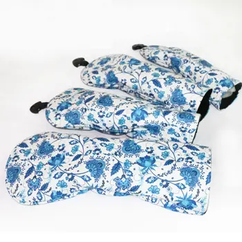 

4 Pcs Portable Golf Club Headcovers 135UT PU Waterproof Blue and White Porcelain Pattern Cover Set Vintage Simple Design