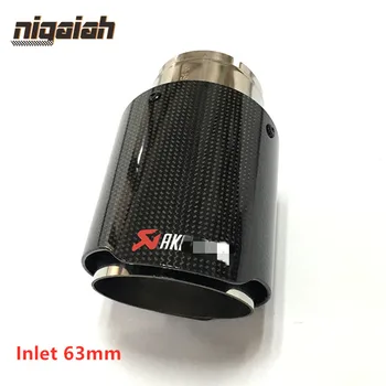 

1pcs Car Exhaust Tips 2.5" Inlet 63mm 3" 3.5" 4" 4.5" Outlet 76/89/101/114mm Univesal for BMW Honda Carbon Fiber Tail Pipe Tips