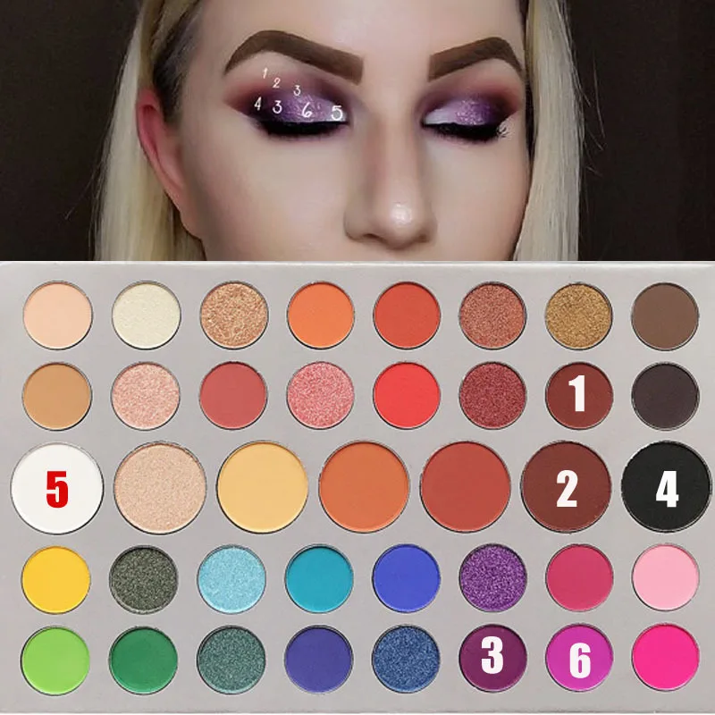 

New 39 Colors Makeup Eyeshadow Pallete Gorgeous Me 63 Colors Pressed Glitter Eye Shadow Palette Color Board Palette