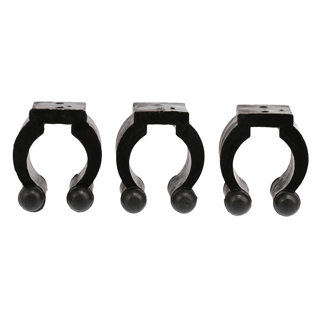 12pcs Black Plastic Pool Billiards Cue Stick Clips Holder Wall Mount Rack Storage Clips - Easy to Insall