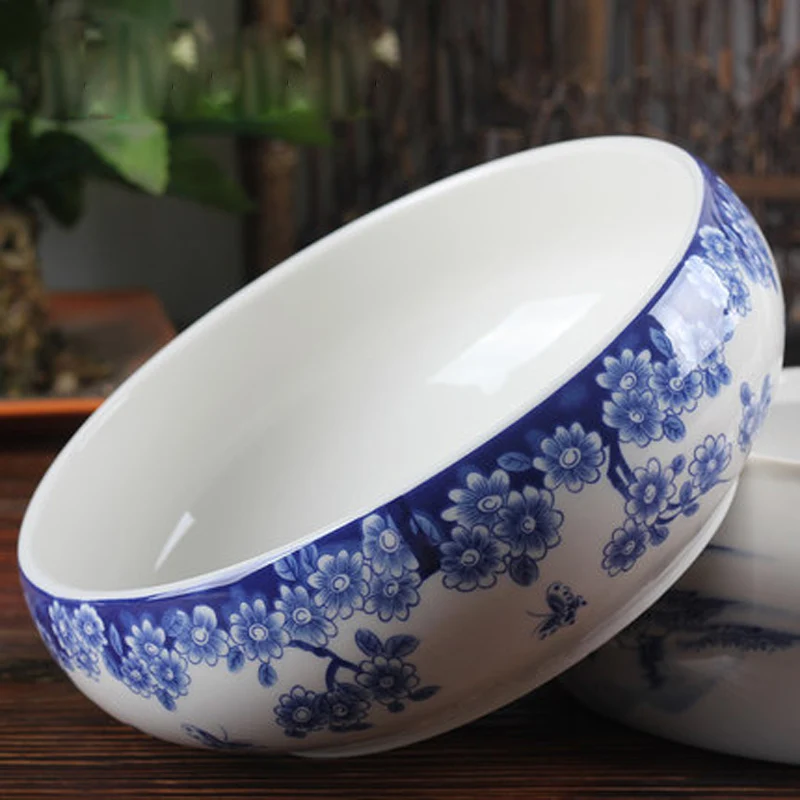 Chinese Kung Fu Tea Wash Bowl, Multifunctional Flowerpot, Ceramic Tea Ceremony Accessories, Exquisite Teaware, 8 "Flowers