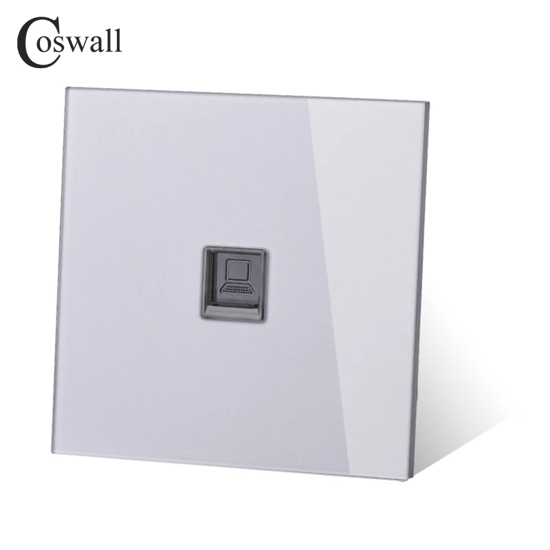 Розетка COSWALL RJ45 CAT5E из закаленного стекла панельный разъем для подключения к