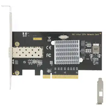 

Desktop Network Card 10 Gigabit Ethernet Server Fiber Single Port SFP Computer Adapter 10/100/1000/10000Mbps for Intel82599 Chip
