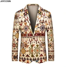 KLV, мужской повседневный винтажный костюм с отложным воротником, с длинным рукавом, с цветочным принтом, пиджак, пиджак, костюм, мужской деловой пиджак, мужской 9916