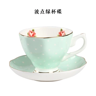 Королевский костяного фарфора Цветочная чайная чашка и блюдце набор керамический кофе британский черный китайский свадебный - Цвет: 06