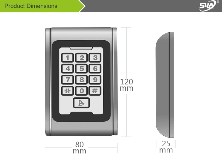 IP68 погода RFID 125 кГц контроль доступа наружная клавиатура