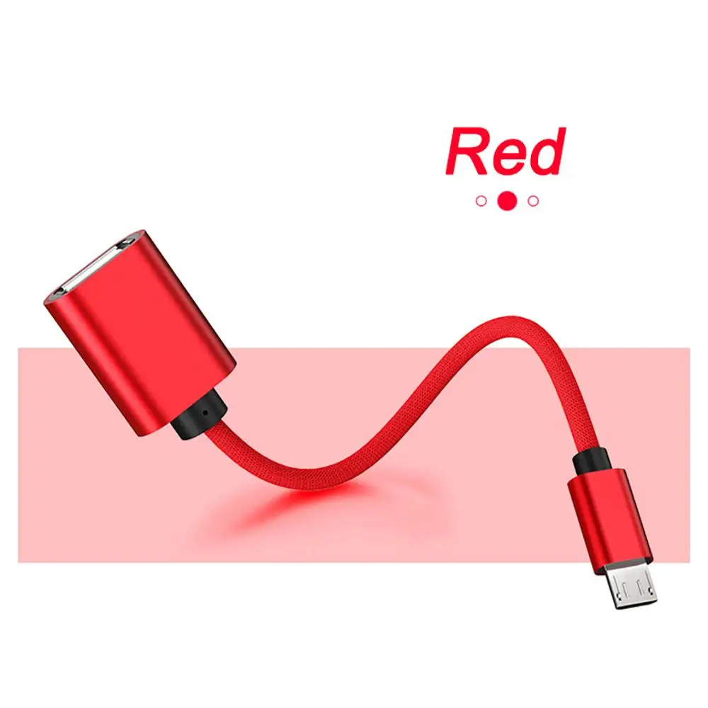 Красный IKSNAIL Micro USB 2,0 OTG адаптер для мобильных телефонов планшеты Флешка Мышь Клавиатура samsung Galaxy S3 S4 S6 S7 S2 для Xiaomi - Цвет: Красный
