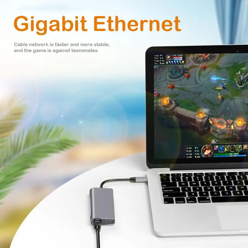 Многопортовый type-C концентратор адаптер ключ с USB3.0 HDMI RJ45 PD TF слот карта ноутбук многофункциональный конвертер периферийные устройства для компьютера