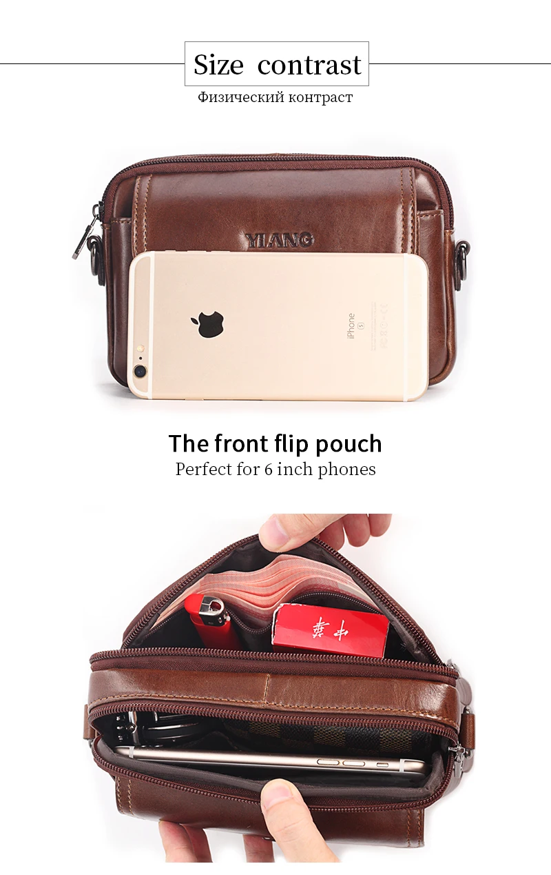 YIANG, брендовая мужская сумка через плечо из натуральной кожи, дизайнерская поясная сумка, поясная сумка для телефона, маленькая сумка на плечо 7 дюймов