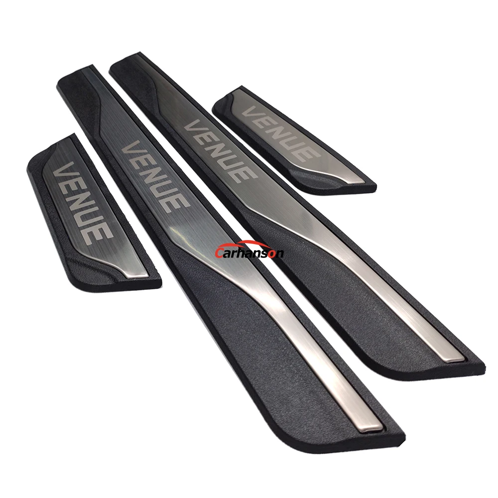 For Auto Styling Accessories Hyundai Venue Door Sill Stainless Steel Sticker Trim Car Plate Protector Cover Guard