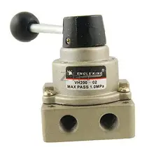 Пневматический 3 положения 4 порта Воздушный Ручной Клапан переключения PT 1/4"