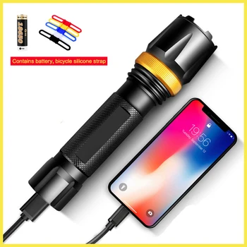 

BRELONG LED Flashlight Glare With Mobile Power Rechargeable Super Bright Multi-Function Household Outdoor Portable Small Torch