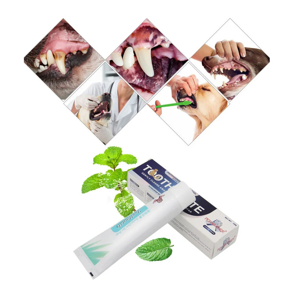 New Pet Enzymatic Toothpaste For Dogs Helps Reduce Tartar and Plaque Pet Dog Vanilla Toothpaste Drop shipping