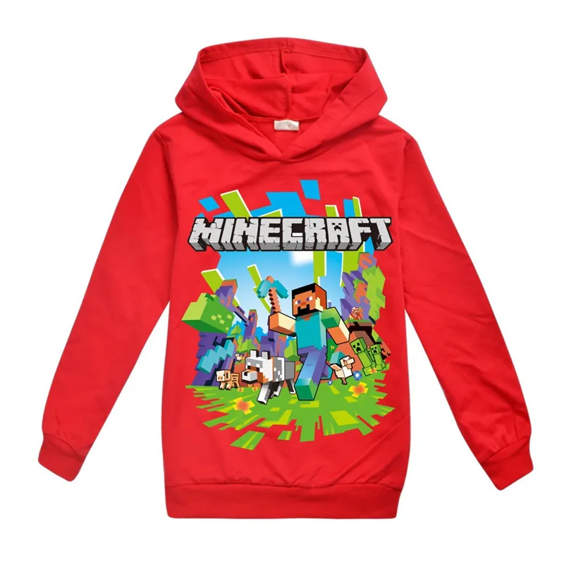 Для маленьких мальчиков Minecrafting одежда для свитера детей Модная с длинными