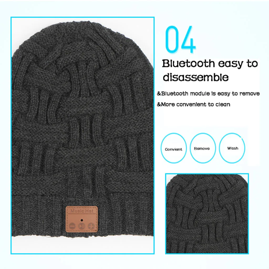 Лучшая продуктов Bluetooth Beanie шапка музыкальная вязаная шапка с громкой связью стерео наушники Поддержка дропшиппинг