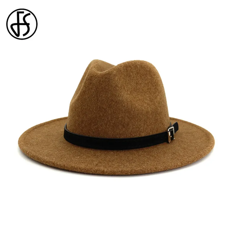 FS черная шляпа с широкими полями для мужчин шерстяная фетровая в стиле джаз
