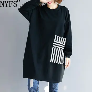 

NYFS 2020 New Style Autumn Women Hoodies Sweatshirts Winter Thick Oversize Loose Casual Solid Cotton Female Tops Pullover