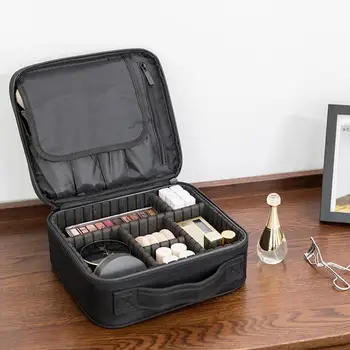 

Cosmetic Case Organizer Portable Shockproof Waterproof Cosmetic Storage Case Large Capacity Traveling Cosmetic Toiletry Handbag