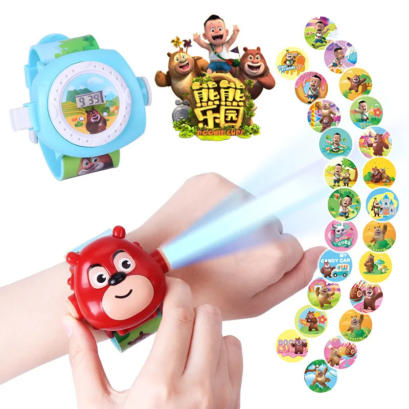 Детские игрушечные часы для мальчиков и девочек Paw Patrol Университетская работа Ультрамен детские 3D Проекционные Мультяшные электронные часы