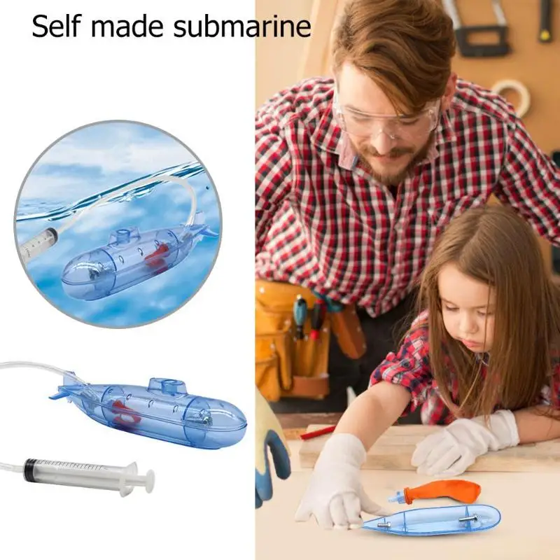DIY подводная лодка модели Упражнение рука глаз координацию воображение комплект материалов Забавный научный эксперимент собрать игрушки
