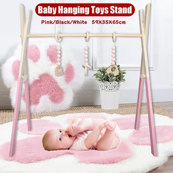 

2 Size Nordic Baby Room Decor Play Gym Toy Wooden Nursery Sensory Toy Infant Room Clothes Rack Accessories Photography Props