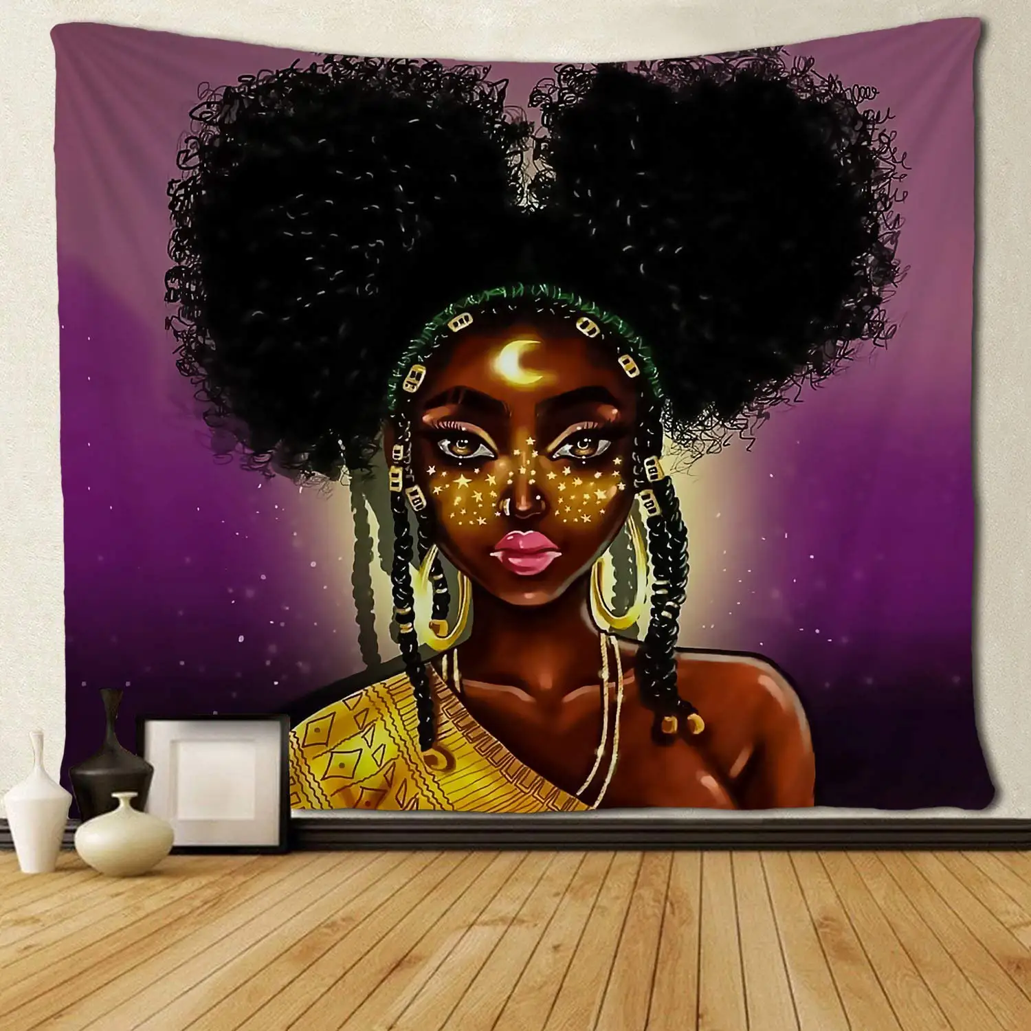 Черная девушка афро-американские настенные гобелены для гостиной спальни общежития Декор