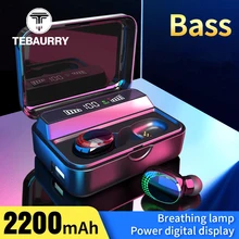 TEBAURRY TWS, беспроводные наушники Bluetooth 5,0, наушники 6D, стерео басовые наушники, мини Беспроводные наушники с емкостью 2200 мАч