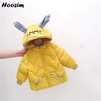 

Winter Ultra Light Jacket For Girls 18M-6 Years Beauty Cartoon Rabbit Hooded Park with Ears Minimalist Outerwear Coat Boys Kids